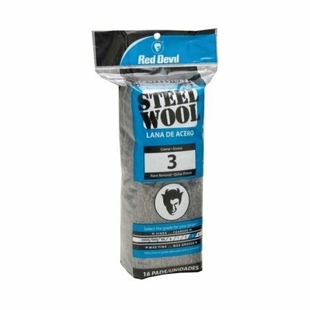 RED DEVIL STEEL WOOL COURSE 3, 16PK 0316